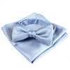 VBF-12 Nœud papillon réalisé avec le tissu VANNERS, motif pied-de-poule, bleu sax