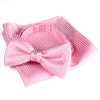 VBF-13 Nœud papillon à motif pied-de-poule rose en tissu VANNERS
