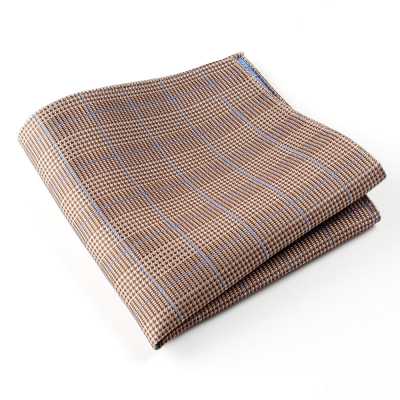VCF-18 Pochette de costume en tissu VANNERS, à carreaux Glen, marron