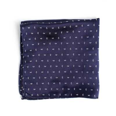 VCF-23 Pochette de costume en tissu VANNERS, motif cachemire à pois, bleu marine
