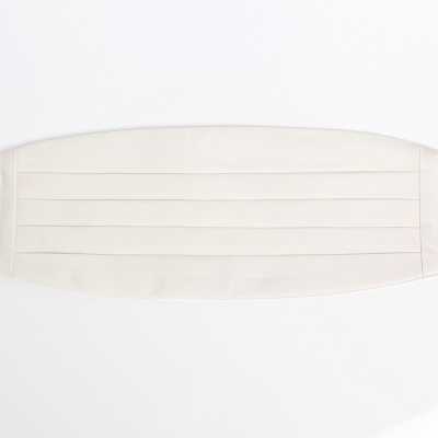 VCM-06 Ceinture de smoking en tissu de soie VENNERS, sergé blanc