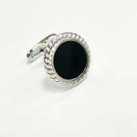 A-1-C Boutons De Manchette Formel Argent Massif Onyx Rond D&#39;Argent[Accessoires Formels] Yamamoto(EXCY) Sous-photo