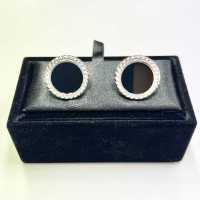 A-1-C Boutons De Manchette Formel Argent Massif Onyx Rond D&#39;Argent[Accessoires Formels] Yamamoto(EXCY) Sous-photo