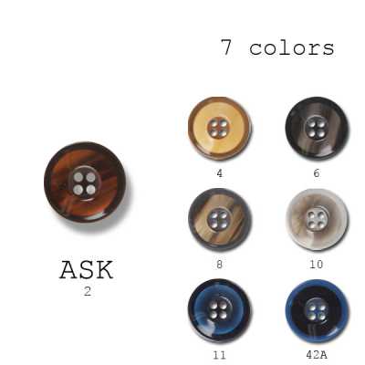 アスク Boutons en polyester fabriqués en Italie pour costumes et vestes