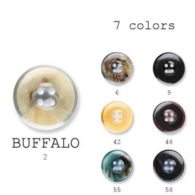 バッファロー Boutons fabriqués au Japon en véritable buffle d'eau/polyester pour costumes et vestes