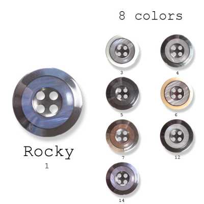 ロッキー Boutons en polyester fabriqués au Japon pour costumes et vestes