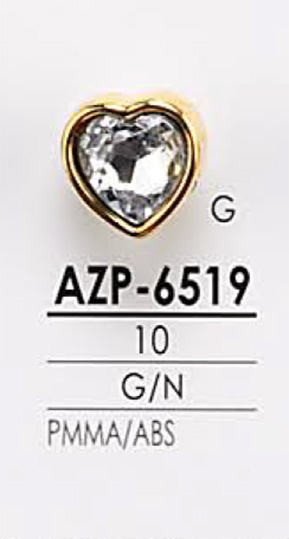 AZP6519 Bouton métallique en forme de coeur